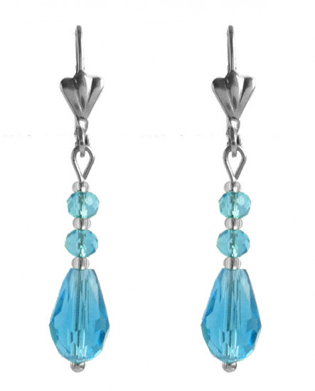 boucles d oreilles dormeuses gouttes bleues