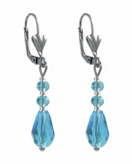 boucles d oreilles dormeuses gouttes bleues