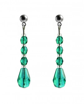 boucles d oreilles gouttes vert émeraude