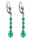 boucles d oreilles gouttes vert émeraude