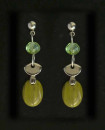 Boucles d'oreilles vert olive géométrie rétro