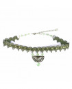 Parure rétro vert olive - collier et boucles d'oreilles