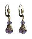 boucles d'oreilles baroque gothique violet foncé