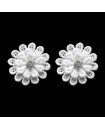 boucles d'oreilles puces fleurs blanches et strass