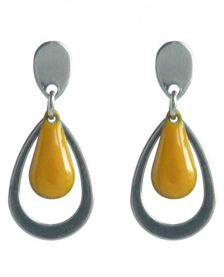 Boucles d'oreilles petite goutte rose saumon