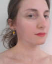 Boucles d'oreilles petite goutte rose saumon
