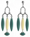 boucles d'oreilles vert émeraude, chandelier rétro