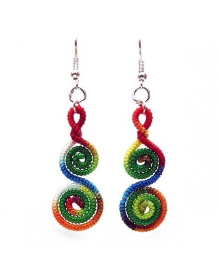 Boucles d'oreilles tourbillons multicolores