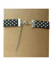 collier ras de cou pin up noir et blanc à pois