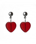 Boucles d'oreilles petits coeurs rouge