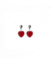 Boucles d'oreilles petits coeurs rouge