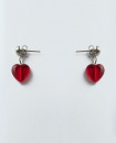 Boucles d'oreilles petits coeurs rouge