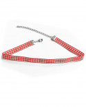 Collier vichy rouge fin