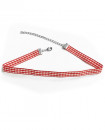 Collier vichy rouge fin