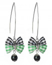 Boucles d'oreilles style rétro noeud papillon carreaux vichy
