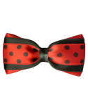 barrette rétro noeud à pois rouge et noir (pince à cheveux)