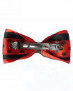 barrette rétro noeud à pois rouge et noir