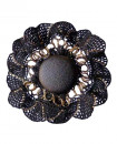Dentelle noire et camée, La victorienne - Broche et Pince gothique