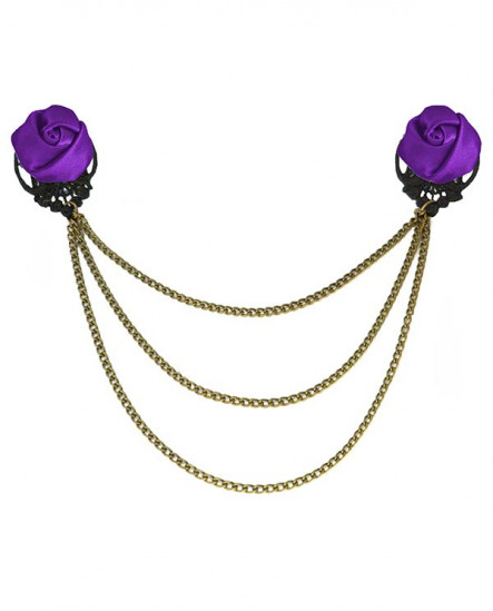 Broche fleurs violettes