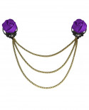Broche fleurs violettes