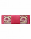 pince à cheveux baroque, fleurs roses et satin-fuchsia