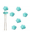 6 épingles à chignon fleur ( rose en satin )