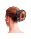 6 épingles à chignon fleur ( rose en satin )