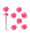 épingles à chignon fleur fleurs en satin rose