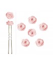 épingles à chignon fleur fleurs en satin rose