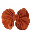 Barrette grand noeud papillon orange en tissu - pince à cheveux
