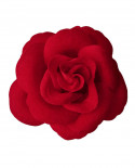 Camélia en tissu rouge - Broche et Pince à cheveux