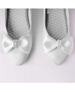clips à chaussures noeud papillon blanc avec des perles nacrées
