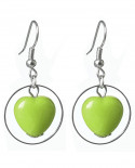 Boucles d'oreilles petit coeur vert clair