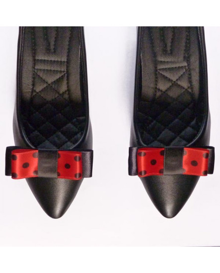 Clips à chaussures noeud en satin rose dragée