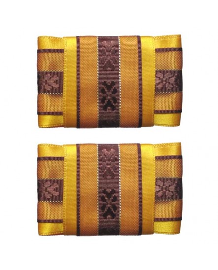 Bijoux de chaussures - clips noeud jaune d'or et marron