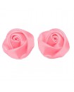 boucles d'oreilles puces fleurs rose dragée - clou ou clip
