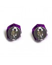 boucles d'oreilles fleurs violettes - puces ou clip - en satin