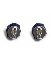 boucles d'oreilles : fleur de satin bleu roi - puces ou clip