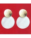 boucles d'oreilles disque de nacre blanche