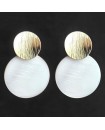 boucles d'oreilles disque de nacre blanche