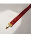choker de fête, ras du cou velours pailletté, rouge et doré