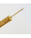 Collier choker large ras du cou velours à paillettes doré or