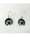 boucles d'oreilles étoile noire et croissant de lune