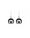 boucles d'oreilles étoile noire et croissant de lune