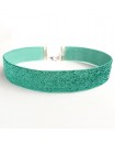 Choker à paillettes bleu turquoise, collier en velours brillant