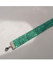 Choker à paillettes bleu turquoise, collier en velours brillant