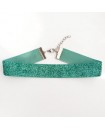 Choker à paillettes bleu turquoise, collier en velours brillant