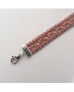 Collier ras de cou en dentelle vieux rose choker baroque