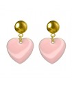 Boucles d'oreilles puces à coeur rose
