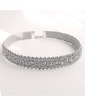 Collier Choker Ras du Cou Dentelle Argentée - Style Baroque Chic pour Femme